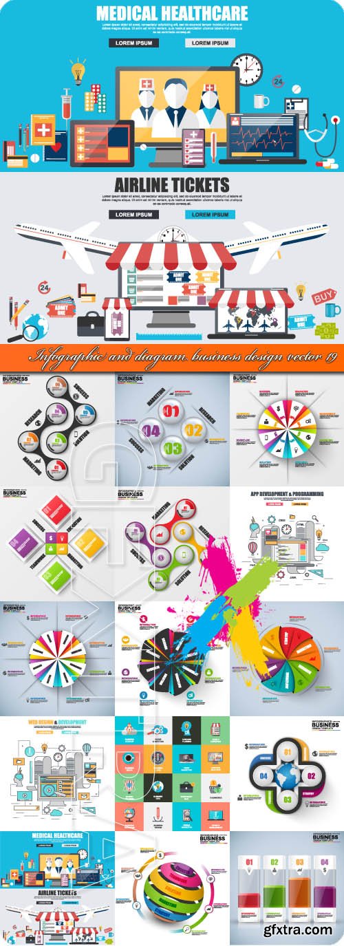 Infographic and diagram business design vector 19