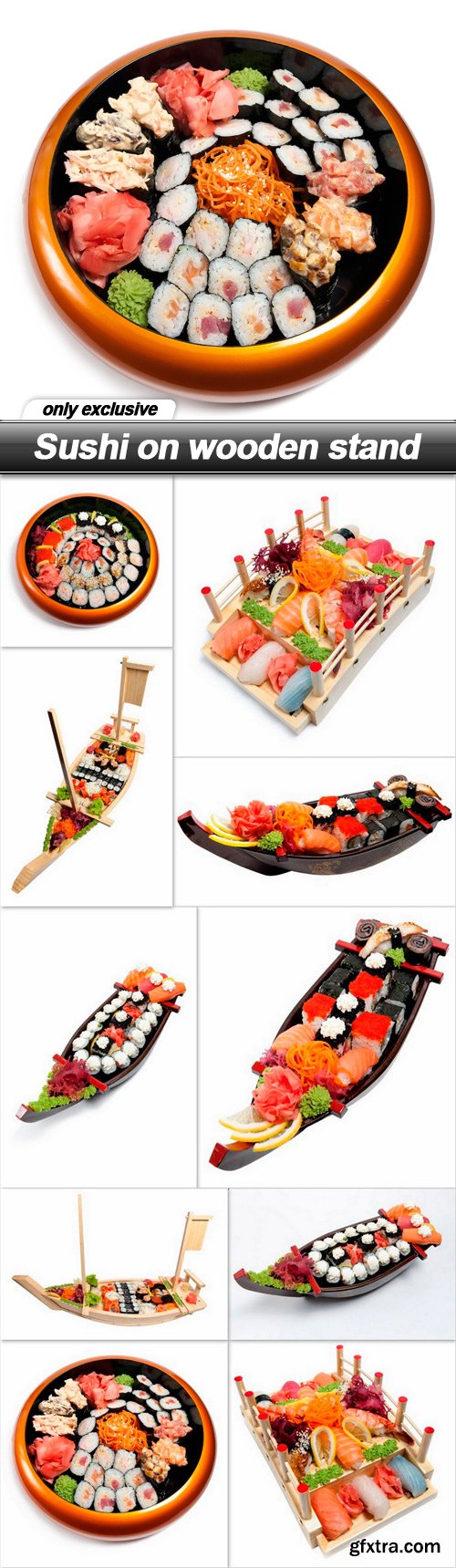Sushi on wooden stand - 10 UHQ JPEG