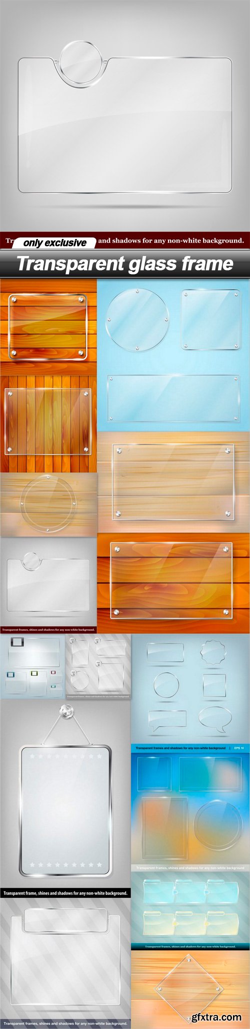 Transparent glass frame - 15 EPS