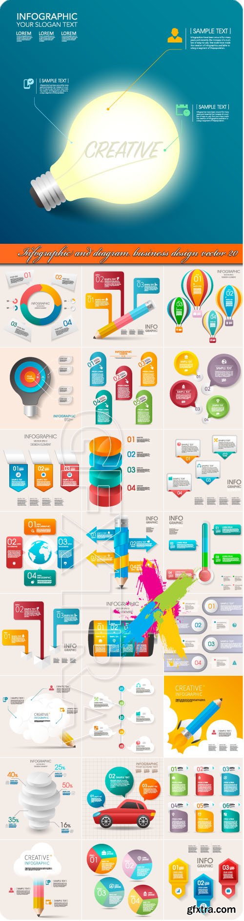 Infographic and diagram business design vector 20