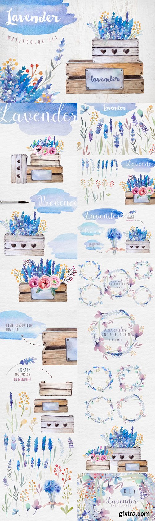 Lavender watercolor DIY - CM 339663