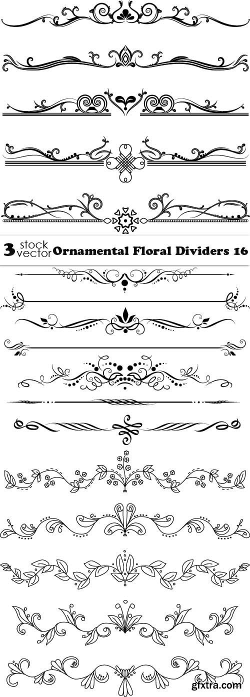 Vectors - Ornamental Floral Dividers 16