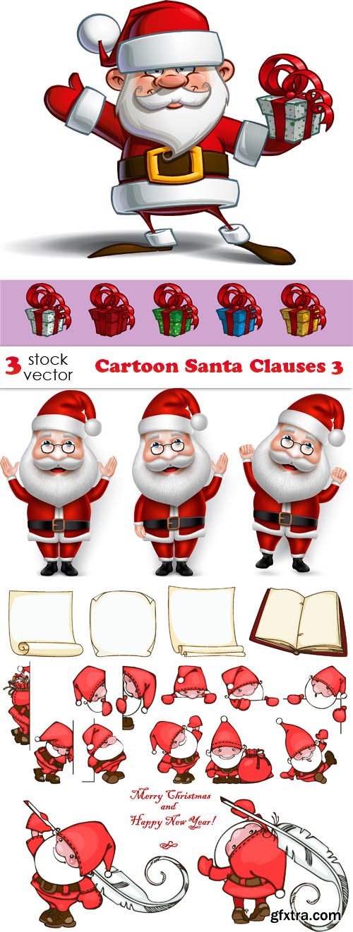 Vectors - Cartoon Santa Clauses 3