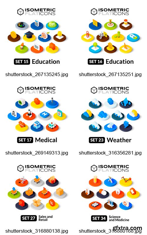 Amazing SS - Isometric Flat Icons, 25xEPS