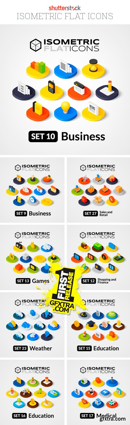 Amazing SS - Isometric Flat Icons, 25xEPS