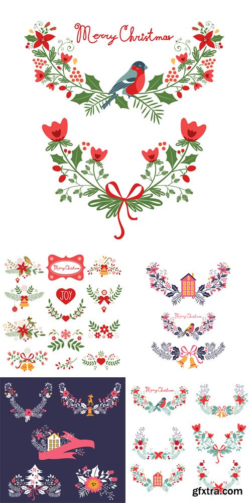 Colorful Christmas Banners Vector Set