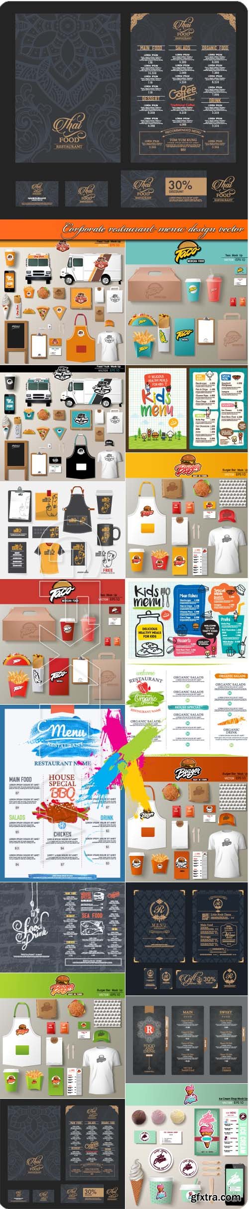 Corporate restaurant menu design vector