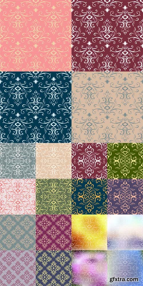 Set of Colorful Floral Patterns