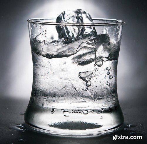 Glass of water with ice