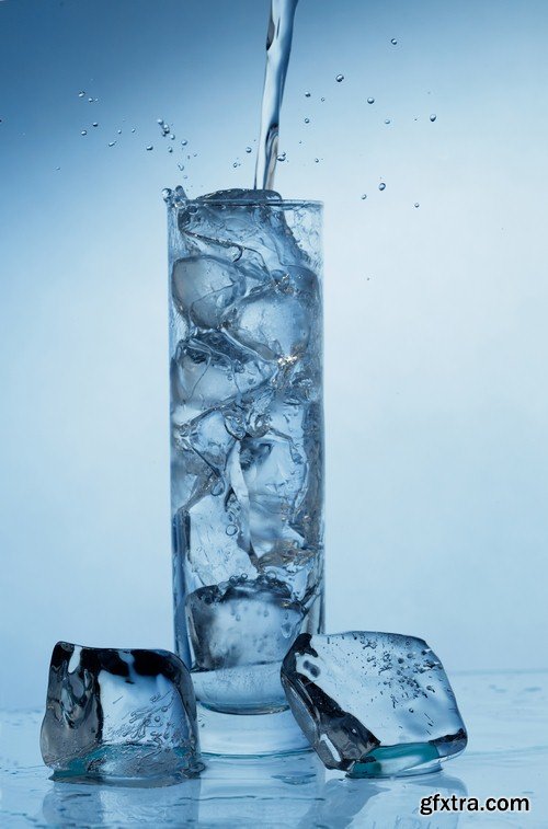 Glass of water with ice