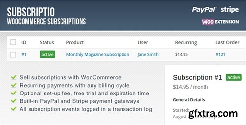 CodeCanyon - Subscriptio v2.1.1 - WooCommerce Subscriptions - 8754068