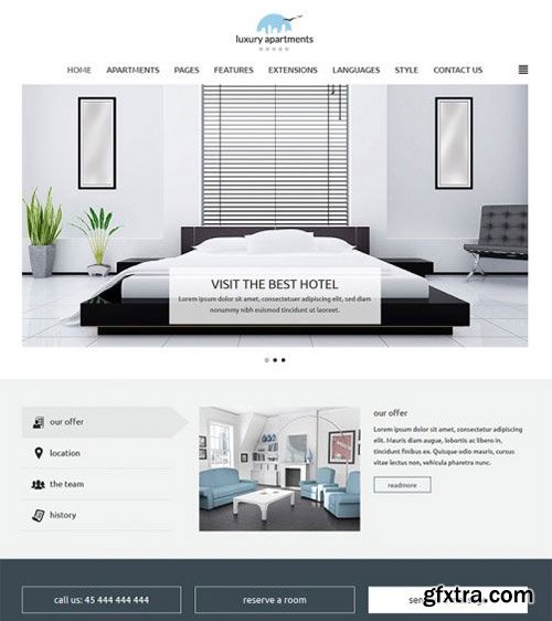 Joomla-Monster - JM Apartments v1.00 - Minimalist Joomla 3.x Hotel Template