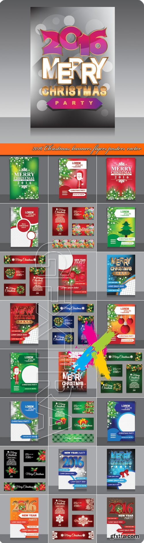 2016 Christmas banners flyers posters vector