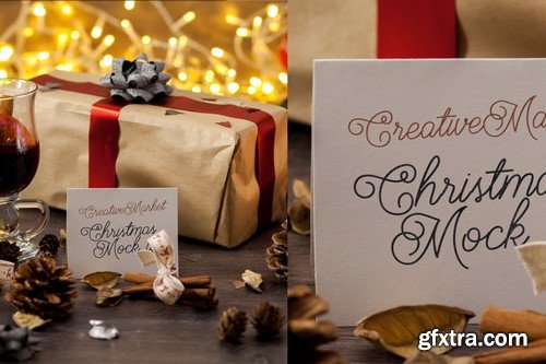 CM - 3x Christmas card mock-ups - 423958