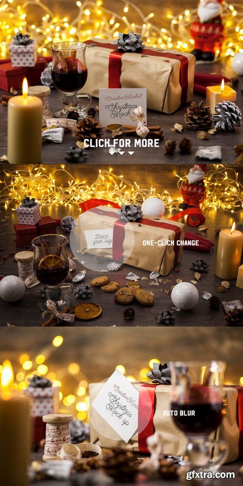 CM - 3x Christmas card mock-ups - 423958