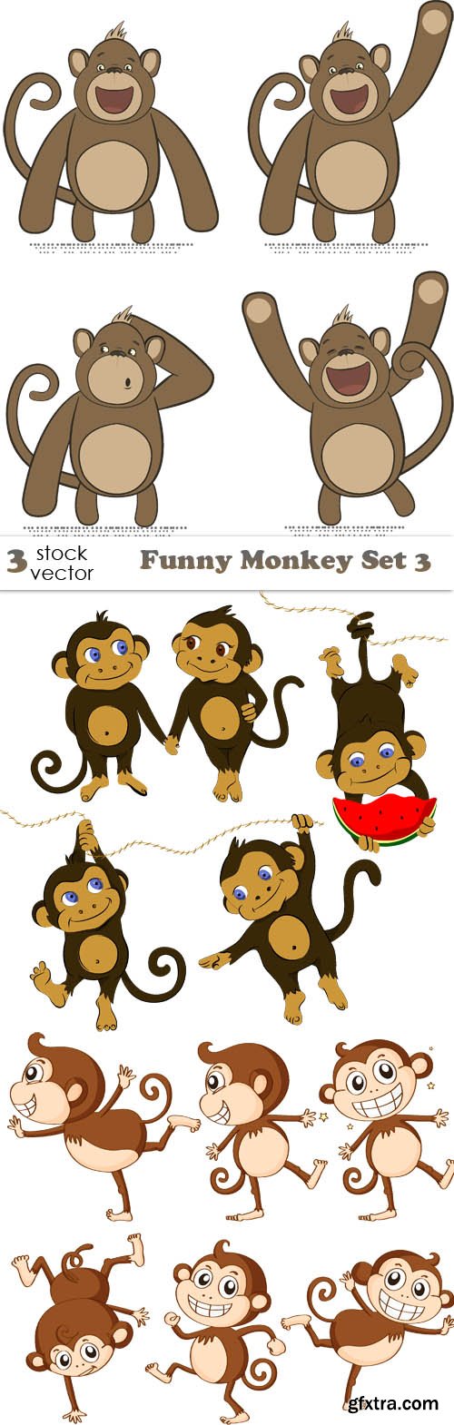 Vectors - Funny Monkey Set 3