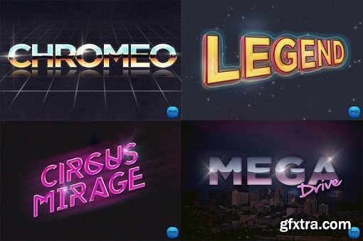 80's Typography Text Effects