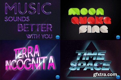 80's Typography Text Effects