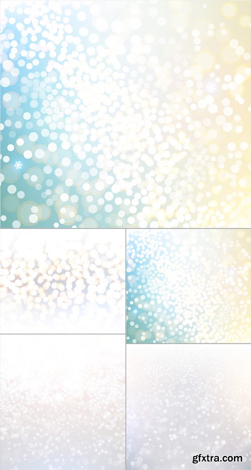 Bokeh Light Christmas Vector Backgrounds Set