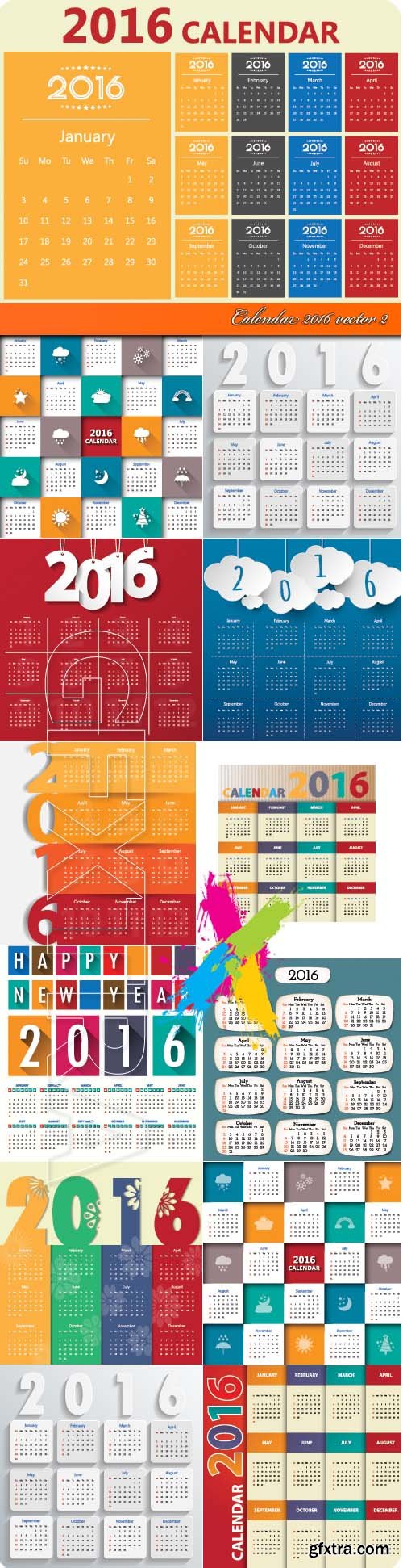 Calendar 2016 vector 2