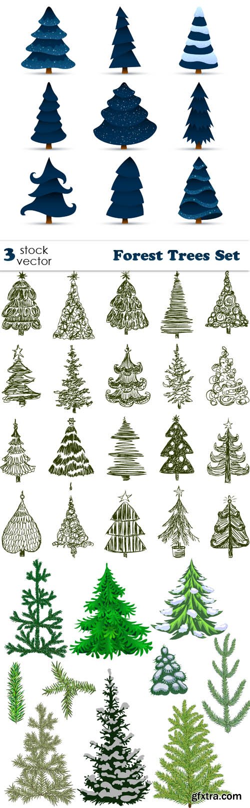 Vectors - Forest Trees Set