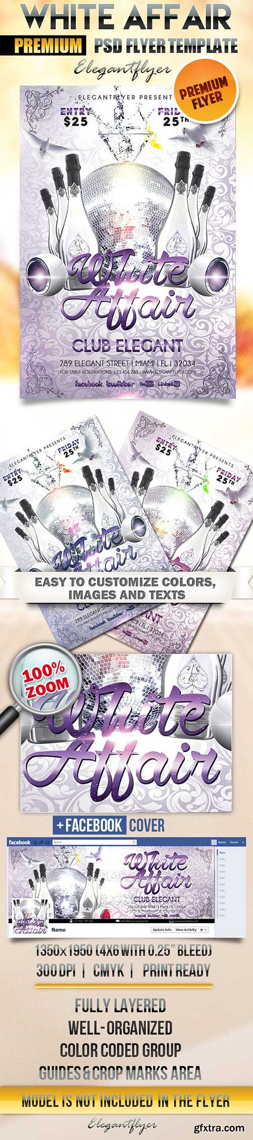 White Affair Flyer PSD Template + Facebook Cover