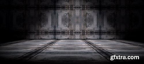 Background wall and concrete floor in the dark - 12 UHQ JPEG