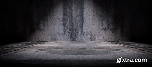 Background wall and concrete floor in the dark - 12 UHQ JPEG