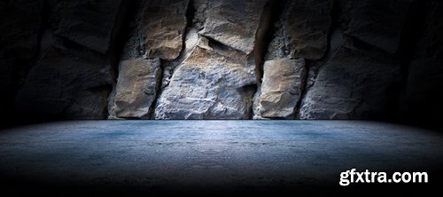 Background wall and concrete floor in the dark - 12 UHQ JPEG