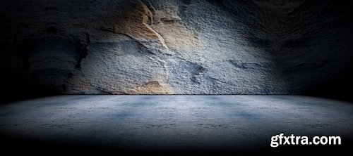 Background wall and concrete floor in the dark - 12 UHQ JPEG