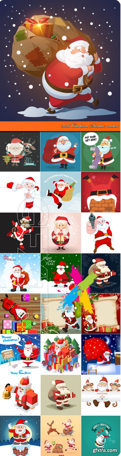 2016 Cartoon Santa vector