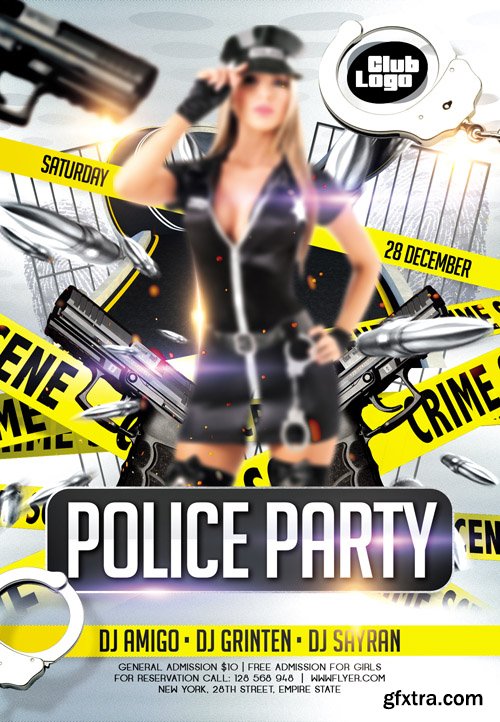 Police Party – Flyer PSD Template + Facebook Cover