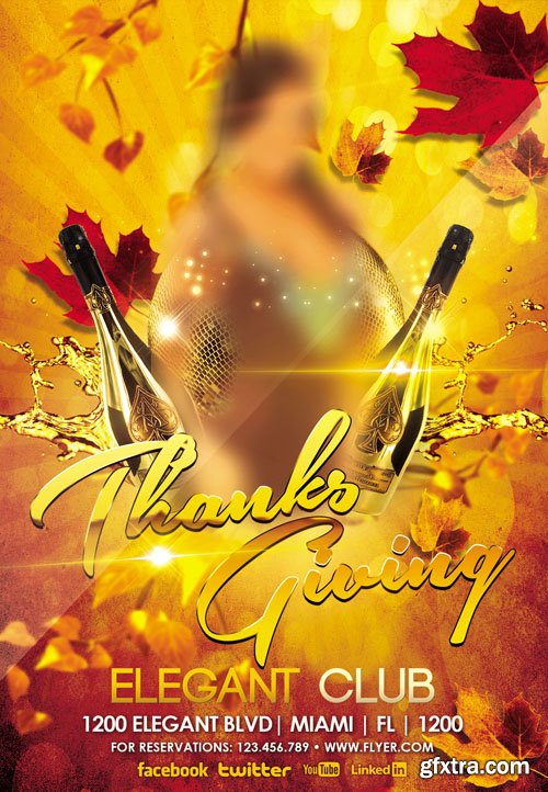 Thanksgiving Party – Flyer PSD Template + Facebook Cover