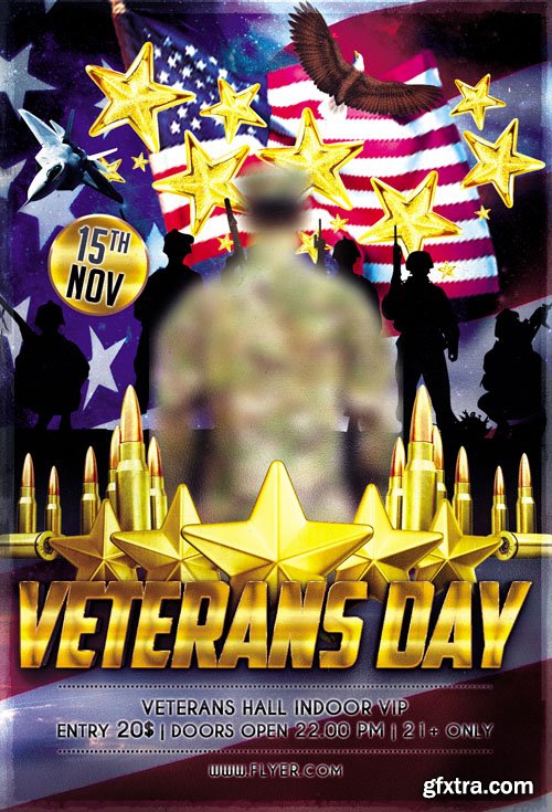 Veterans Day Party – Flyer PSD Template + Facebook Cover