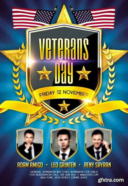 Veterans Day 2 – Flyer PSD Template + Facebook Cover