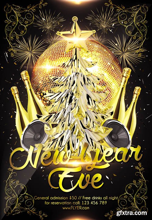 New Year Eve – Flyer PSD Template + Facebook Cover