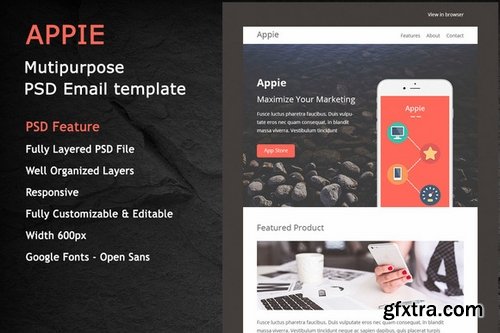 CM - APPIE- PSD RESPONSIVE EMAIL TEMPLATE 423035