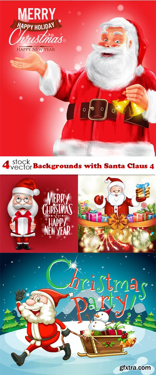 Vectors - Backgrounds with Santa Claus 4