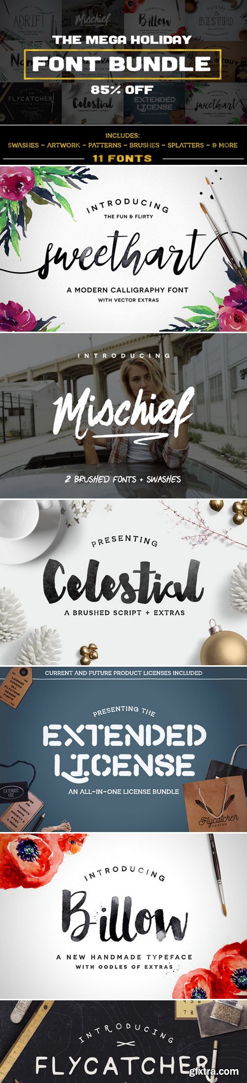 CM - Mega Holiday Font Bundle 431818