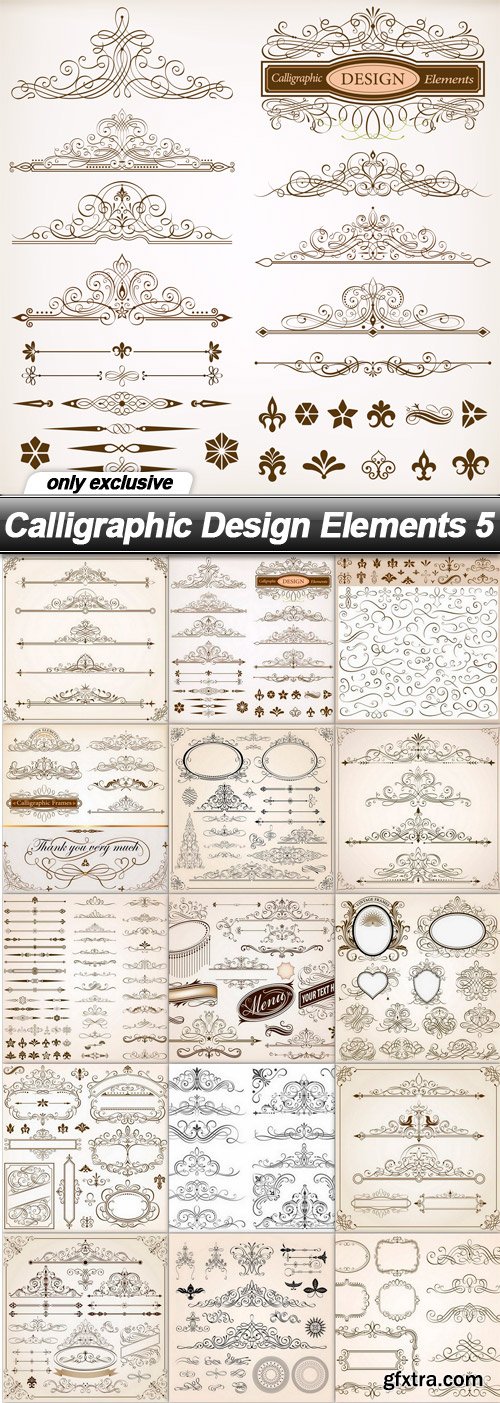 Calligraphic Design Elements 5 - 15 EPS