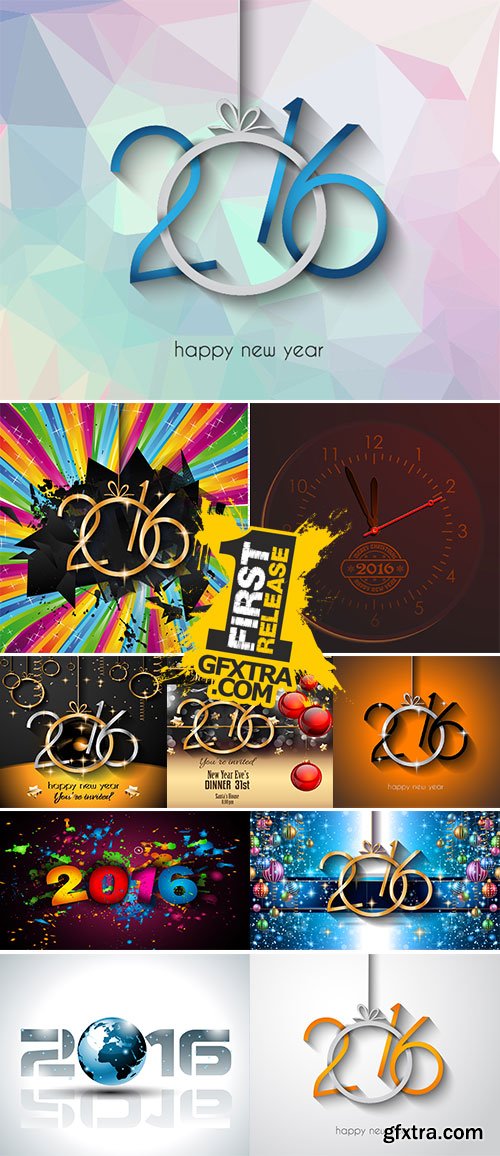 Stock 2016 Merry Chrstmas and Happy New Year Background for your dinner invitations, festive posters