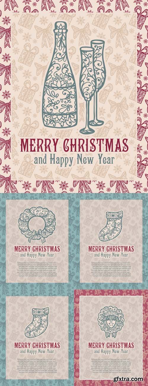 Merry Christmas Lettering Vector Set