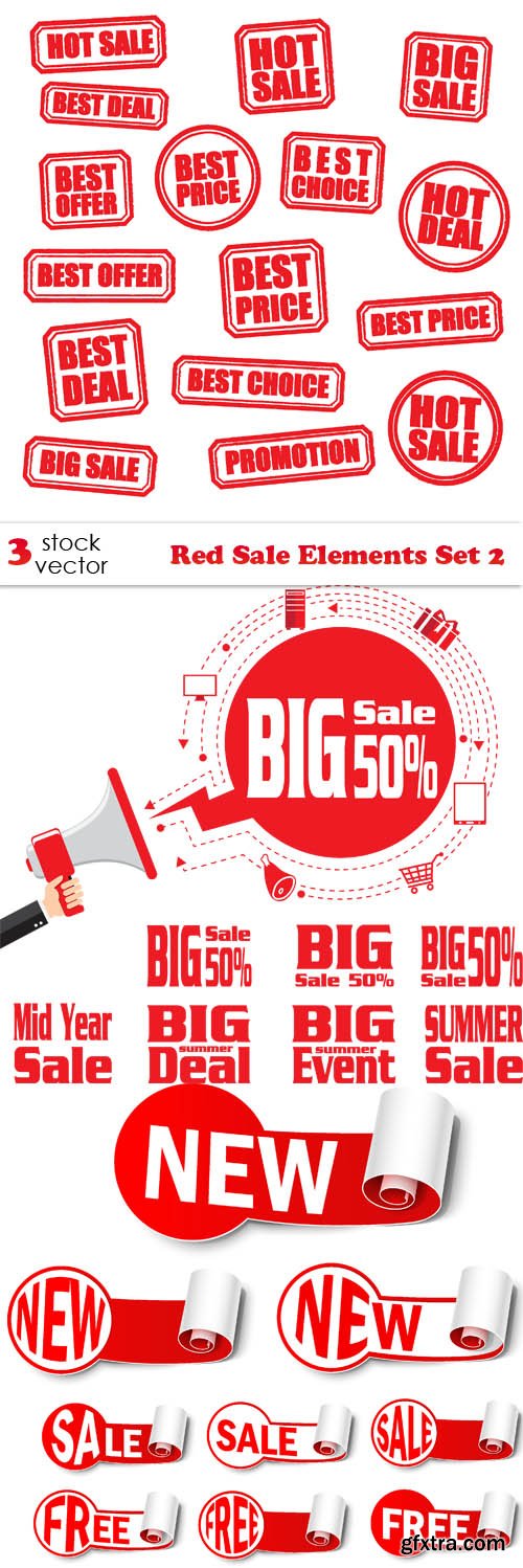 Vectors - Red Sale Elements Set 2