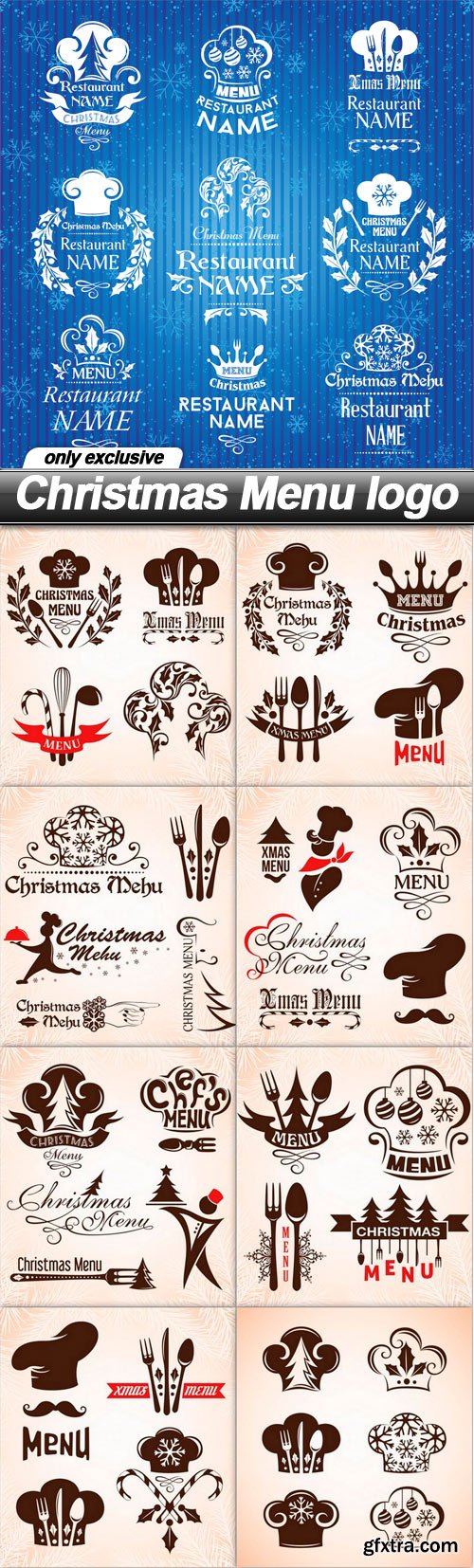 Christmas Menu logo - 9 EPS