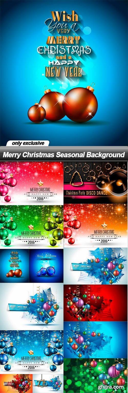 Merry Christmas Seasonal Background - 14 EPS