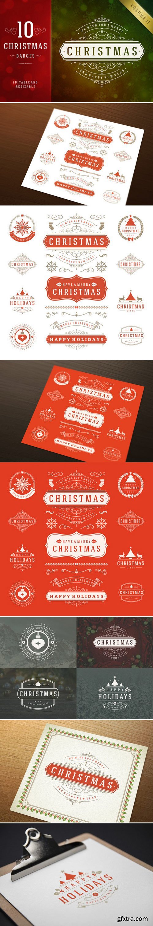 CM - 10 Christmas labels and badges 431297