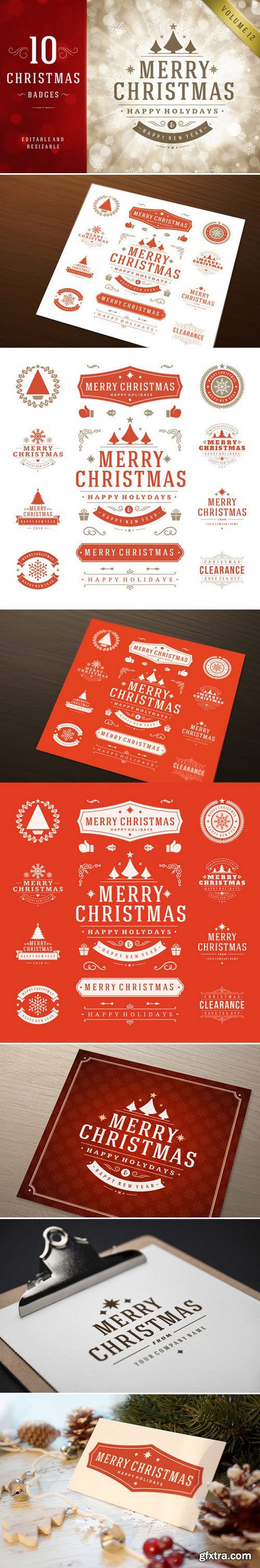 CM - 10 Christmas labels and badges 431309