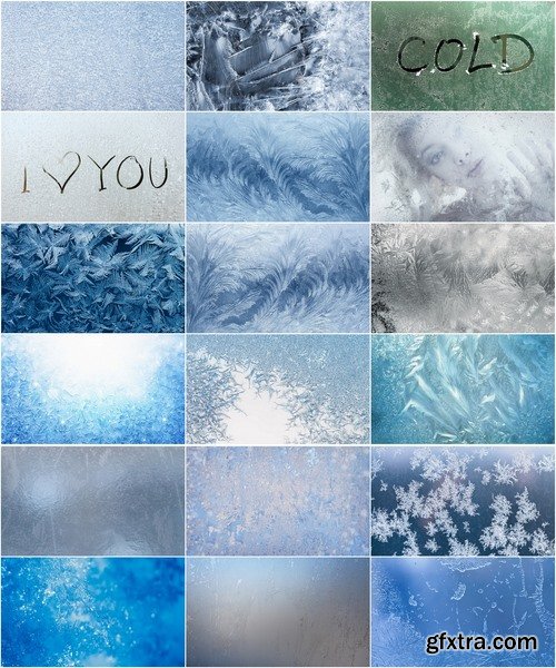 Collection of winter frost frozen glass ice snowflake background is 25 HQ Jpeg