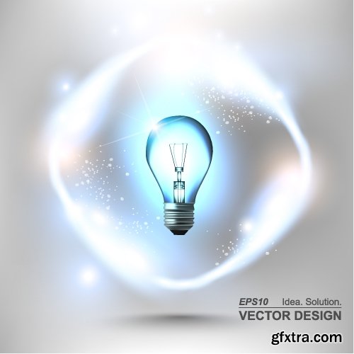 Collection of vector image background is a high-tech electric lamp 25 EPS