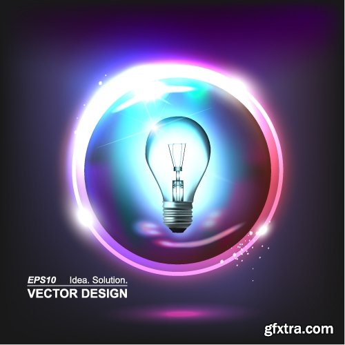 Collection of vector image background is a high-tech electric lamp 25 EPS